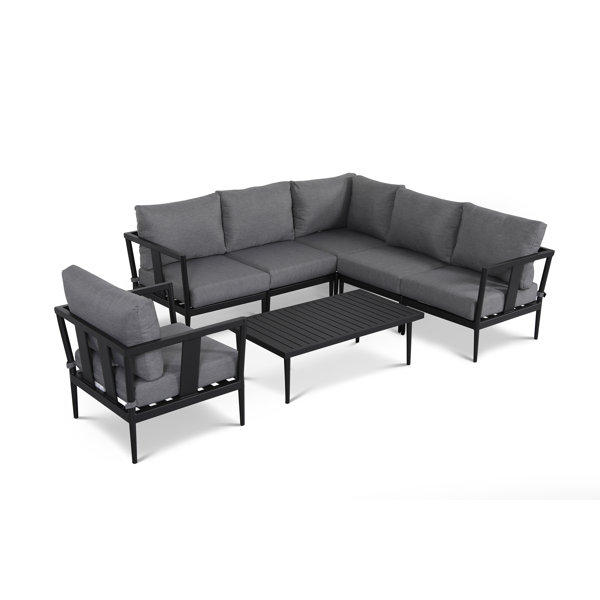 Joss & Main Derrida Metal 5 Person Seating Group with Cushions